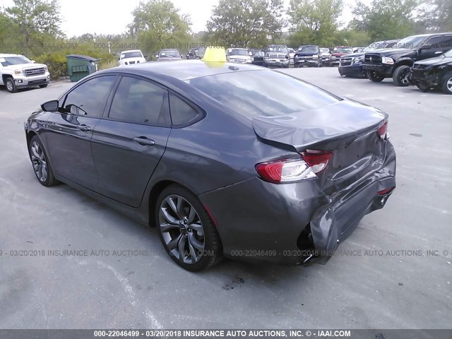 1C3CCCBB1FN647589 - 2015 CHRYSLER 200 S GRAY photo 3