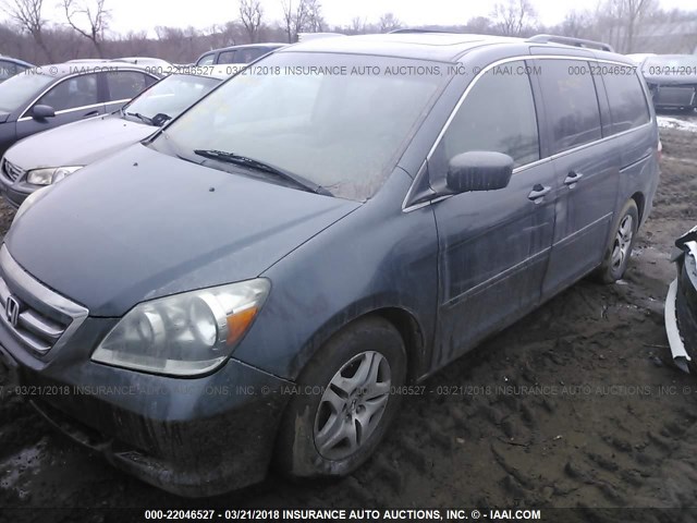 5FNRL38616B447665 - 2006 HONDA ODYSSEY EXL ნაცრისფერი ფოტო 2