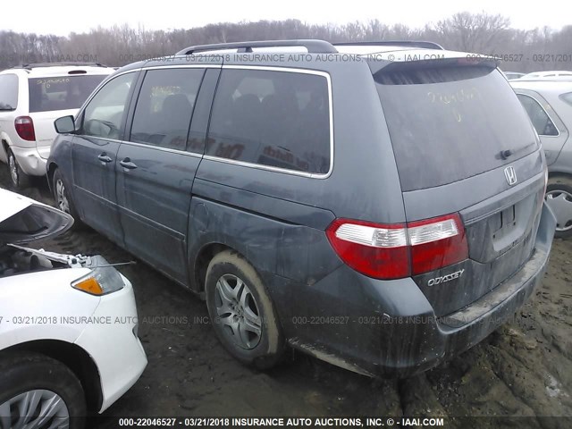 5FNRL38616B447665 - 2006 HONDA ODYSSEY EXL ნაცრისფერი ფოტო 3