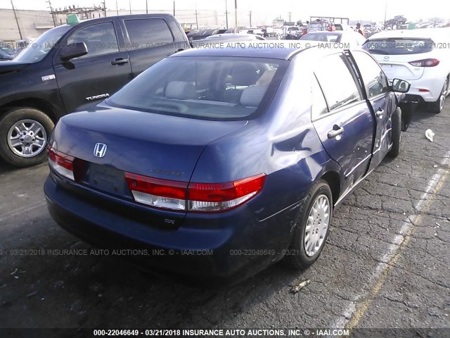 1HGCM55174A138085 - 2004 HONDA ACCORD DX BLUE photo 4