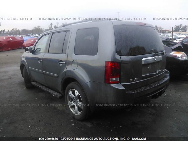 5FNYF4H77DB001602 - 2013 HONDA PILOT EXLN GRAY photo 3