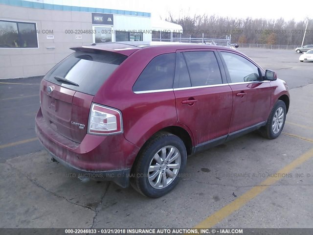 2FMDK49C18BA91043 - 2008 FORD EDGE LIMITED RED photo 4