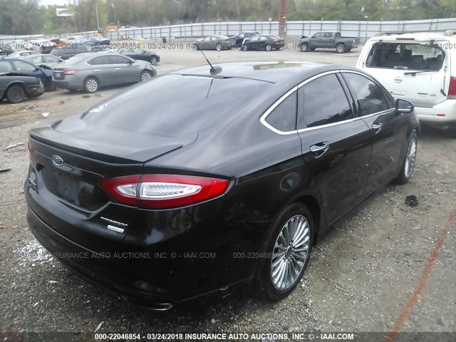 3FA6P0K92ER130361 - 2014 FORD FUSION TITANIUM BLACK photo 4