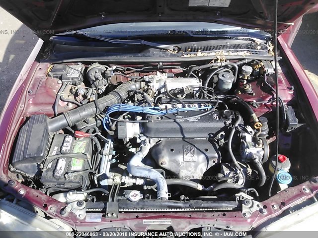 1HGCD5535RA152396 - 1994 HONDA ACCORD LX/EX BURGUNDY photo 10