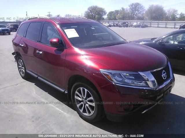 5N1AR2MN4DC644984 - 2013 NISSAN PATHFINDER S/SV/SL/PLATINUM 红色 照片 1