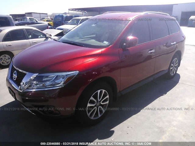 5N1AR2MN4DC644984 - 2013 NISSAN PATHFINDER S/SV/SL/PLATINUM 红色 照片 2