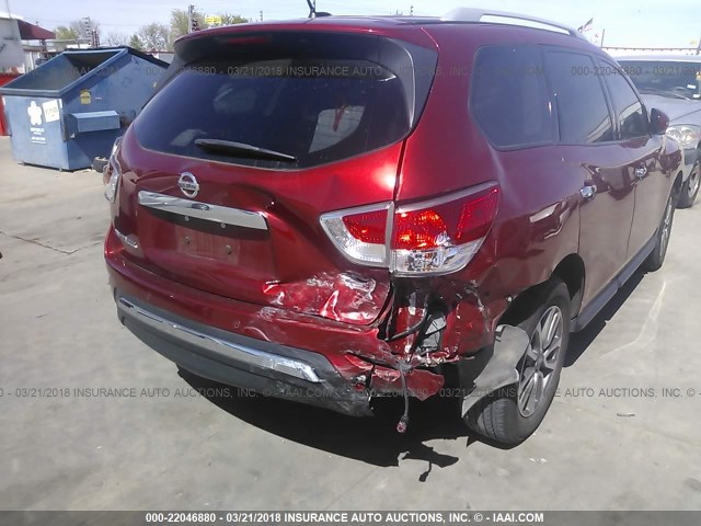 5N1AR2MN4DC644984 - 2013 NISSAN PATHFINDER S/SV/SL/PLATINUM 红色 照片 6