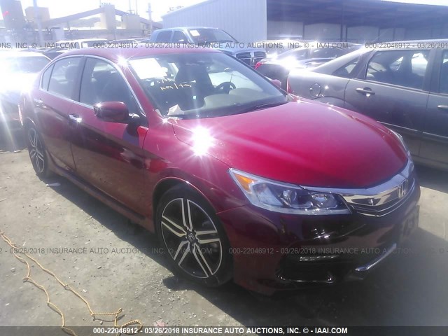 1HGCR2F61GA245776 - 2016 HONDA ACCORD SPORT წითელი ფოტო 1