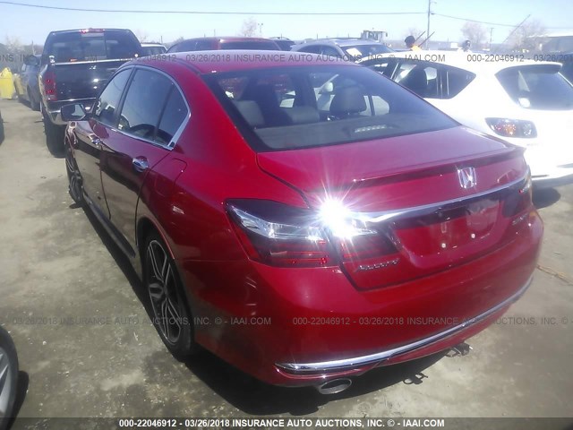 1HGCR2F61GA245776 - 2016 HONDA ACCORD SPORT წითელი ფოტო 3