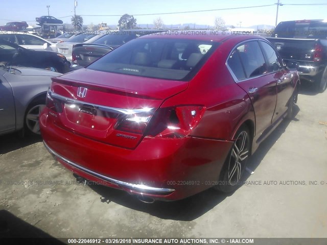 1HGCR2F61GA245776 - 2016 HONDA ACCORD SPORT წითელი ფოტო 4