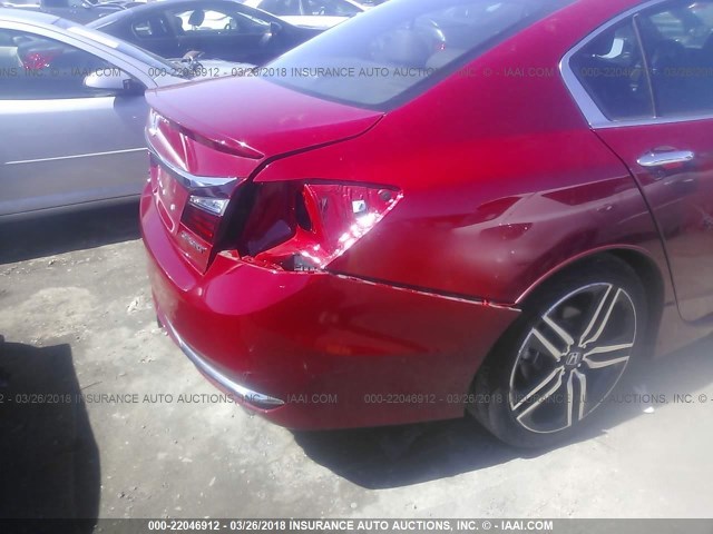 1HGCR2F61GA245776 - 2016 HONDA ACCORD SPORT წითელი ფოტო 6