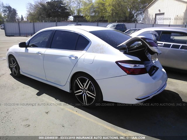 1HGCR2F5XGA206563 - 2016 HONDA ACCORD SPORT WHITE photo 3