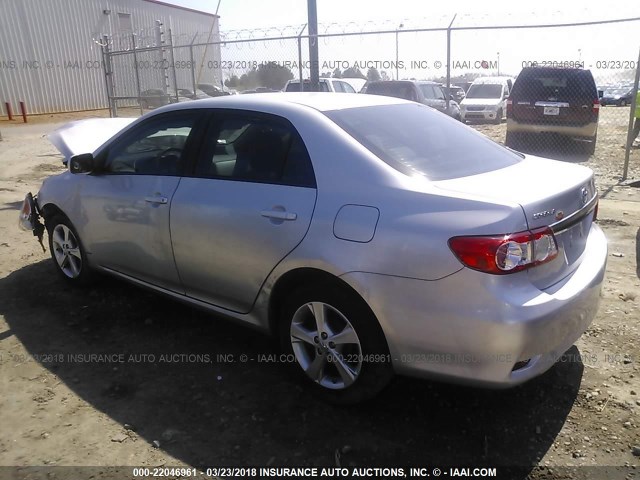 2T1BU4EEXBC651329 - 2011 TOYOTA COROLLA S/LE SILVER photo 3