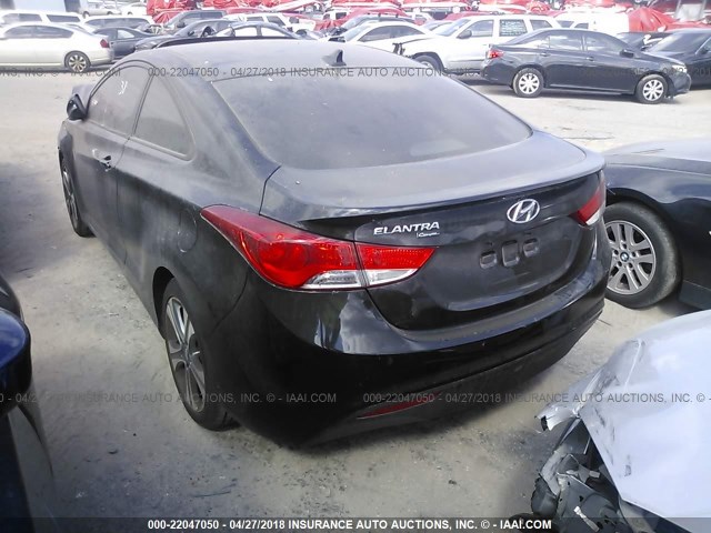 KMHDH6AE9DU022466 - 2013 HYUNDAI ELANTRA COUPE GS/SE BLACK photo 3