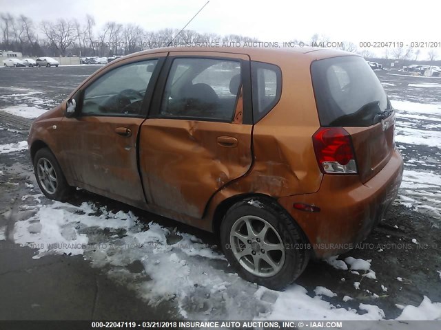 KL1TD666X7B761981 - 2007 CHEVROLET AVEO LS 橙色 照片 3