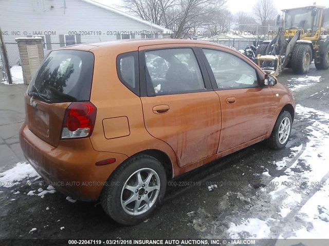 KL1TD666X7B761981 - 2007 CHEVROLET AVEO LS 橙色 照片 4