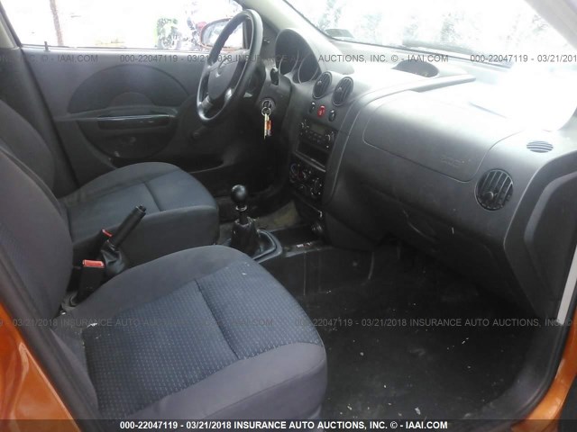 KL1TD666X7B761981 - 2007 CHEVROLET AVEO LS 橙色 照片 5