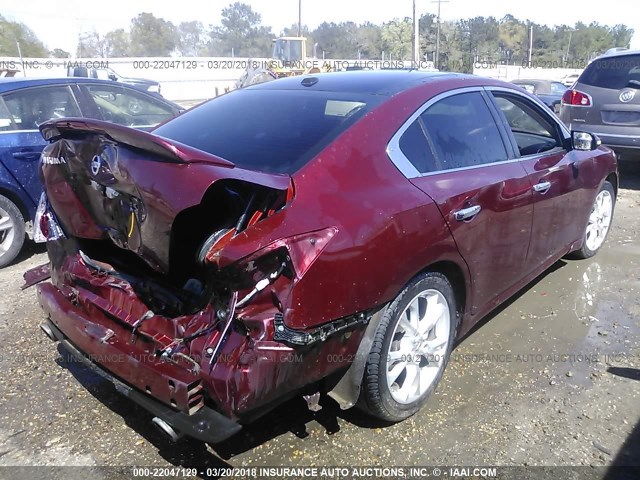 1N4AA5AP8CC850834 - 2012 NISSAN MAXIMA S/SV RED photo 4