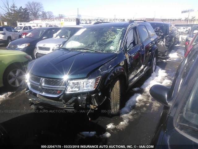 3C4PDDBGXET212161 - 2014 DODGE JOURNEY SXT Dark Blue photo 2