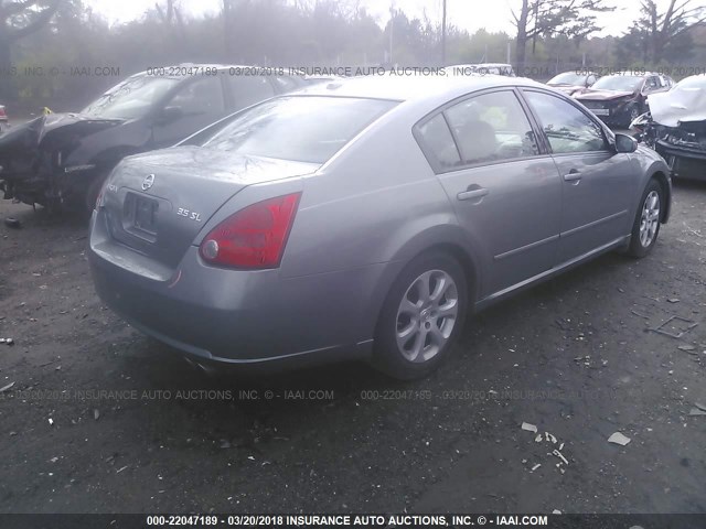 1N4BA41E88C810192 - 2008 NISSAN MAXIMA SE/SL GRAY photo 4