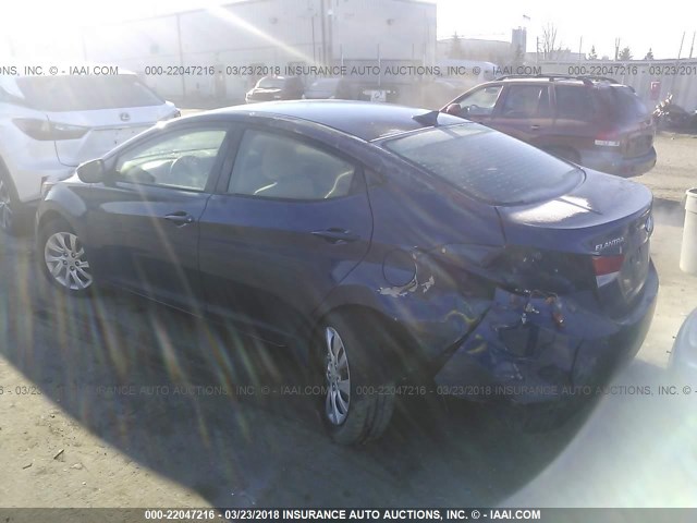 KMHDH4AE0DU499498 - 2013 HYUNDAI ELANTRA GLS/LIMITED BLUE photo 3