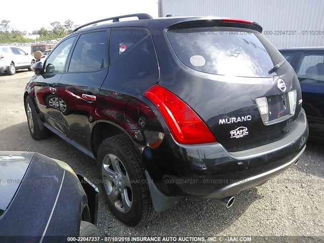 JN8AZ08W35W431671 - 2005 NISSAN MURANO SL/SE/S BLACK photo 3