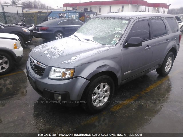 4F2CZ02Z98KM22489 - 2008 MAZDA TRIBUTE I GRAY photo 2