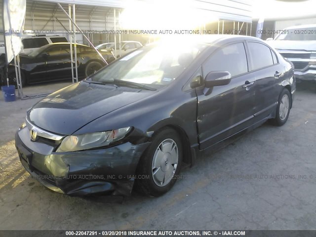 JHMFA36257S006858 - 2007 HONDA CIVIC HYBRID GRAY photo 2