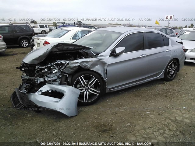 1HGCR2F59GA245435 - 2016 HONDA ACCORD SPORT SILVER photo 2