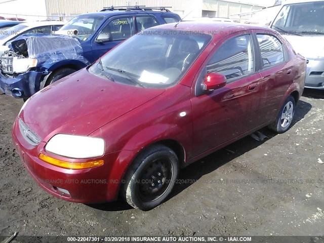 KL1TD566X6B561126 - 2006 CHEVROLET AVEO LS MAROON photo 2