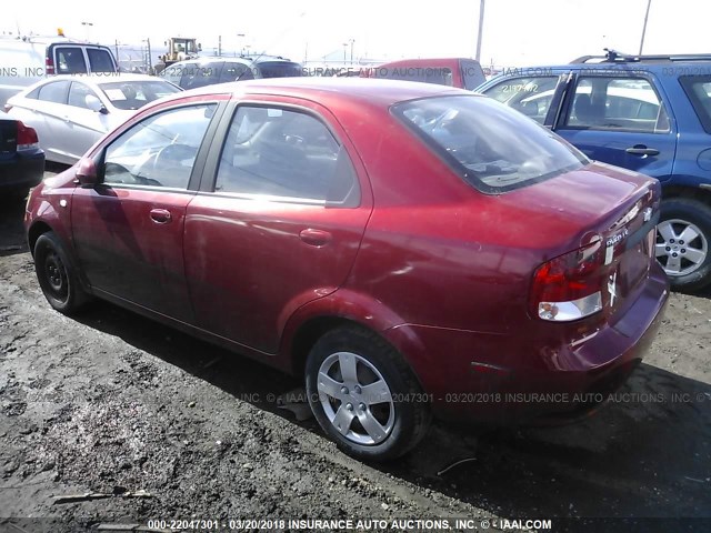 KL1TD566X6B561126 - 2006 CHEVROLET AVEO LS MAROON photo 3