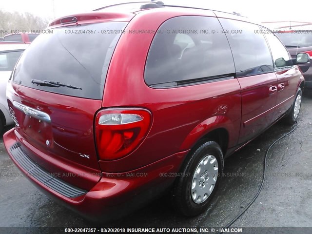 2C4GP44R34R567051 - 2004 CHRYSLER TOWN & COUNTRY LX RED photo 4