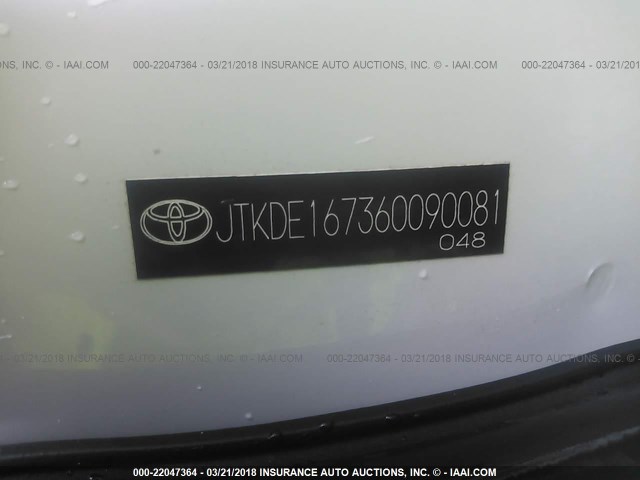 JTKDE167360090081 - 2006 TOYOTA SCION TC 白色 照片 9
