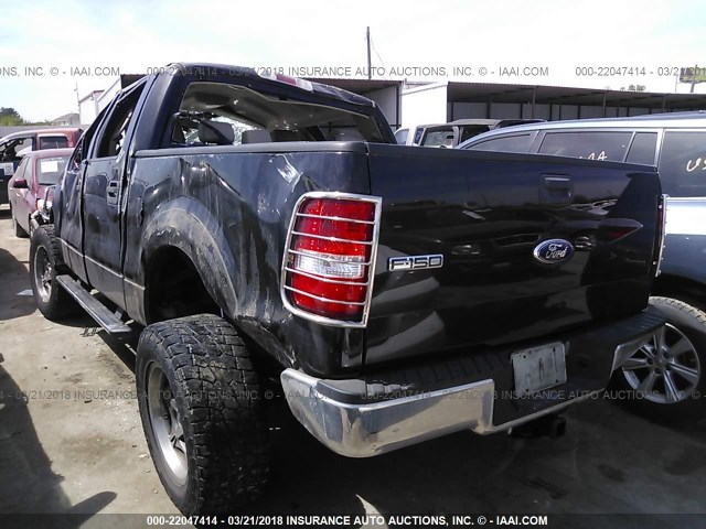 1FTRW12W75FA24250 - 2005 FORD F150 SUPERCREW BLACK photo 3