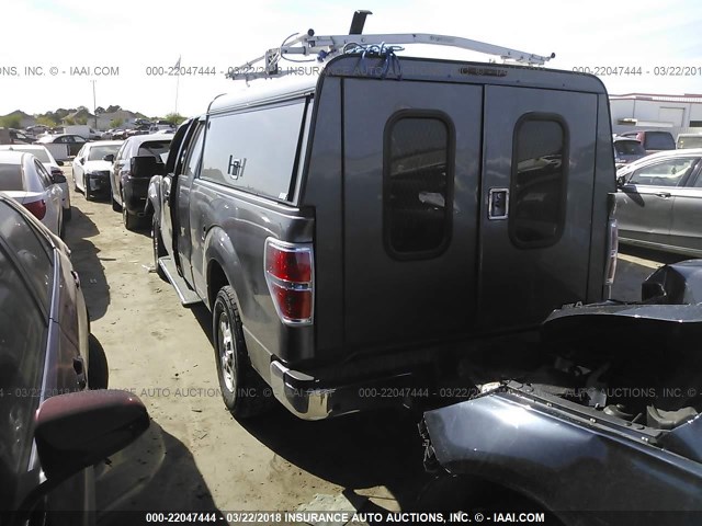 1FTFX1CF2DFC66571 - 2013 FORD F150 SUPER CAB GRAY photo 3