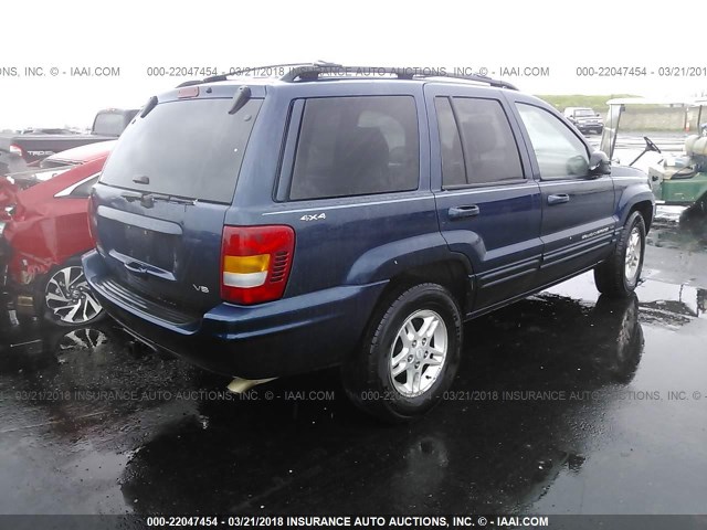 1J4GW58NXYC196902 - 2000 JEEP GRAND CHEROKEE LIMITED BLUE photo 4