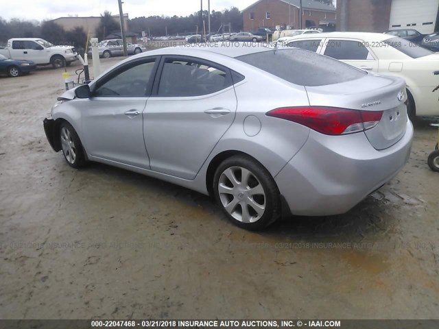 KMHDH4AE1CU290379 - 2012 HYUNDAI ELANTRA GLS/LIMITED SILVER photo 3