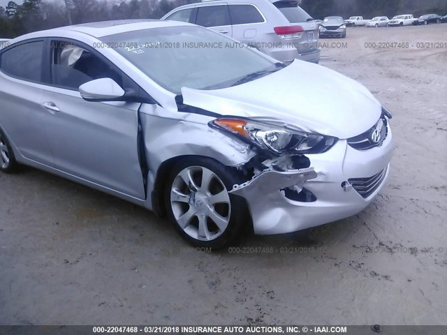 KMHDH4AE1CU290379 - 2012 HYUNDAI ELANTRA GLS/LIMITED SILVER photo 6