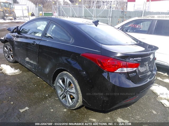 KMHDH6AE3DU000768 - 2013 HYUNDAI ELANTRA COUPE GS/SE BLACK photo 3