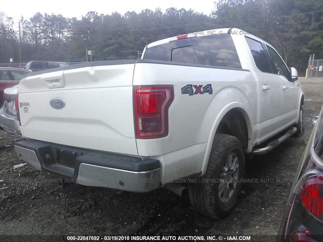 1FTEW1EP6GFC84967 - 2016 FORD F150 SUPERCREW WHITE photo 4