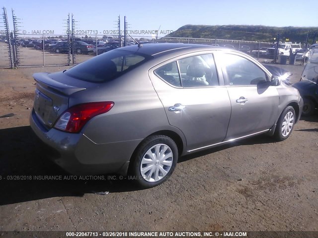 3N1CN7AP2DL872811 - 2013 NISSAN VERSA S/S PLUS/SV/SL GRAY photo 4