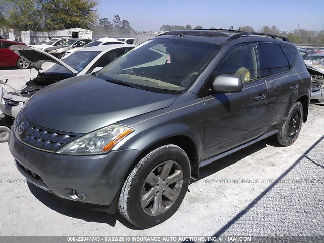 JN8AZ08T87W514621 - 2007 NISSAN MURANO SL/SE/S GRAY photo 2