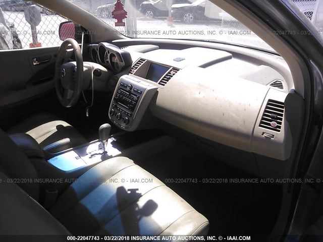 JN8AZ08T87W514621 - 2007 NISSAN MURANO SL/SE/S GRAY photo 5