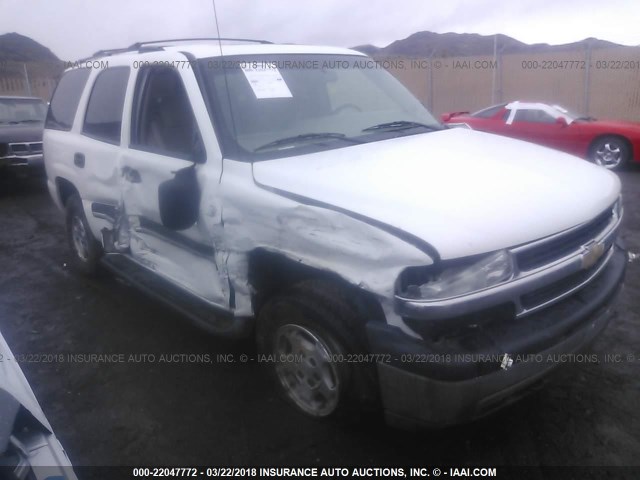 1GNEK13T05R268147 - 2005 CHEVROLET TAHOE K1500 WHITE photo 1