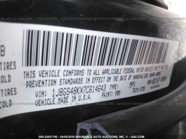 1J8GS48KX7C614643 - 2007 JEEP GRAND CHEROKEE LAREDO/COLUMBIA/FREEDOM 深蓝色 照片 9