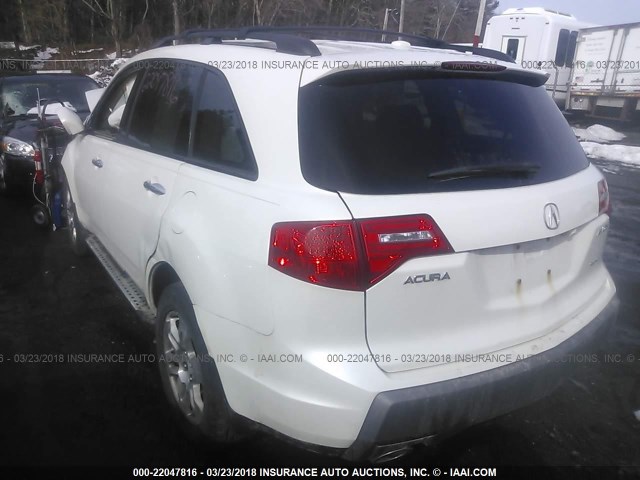 2HNYD28649H504467 - 2009 ACURA MDX TECHNOLOGY WHITE photo 3