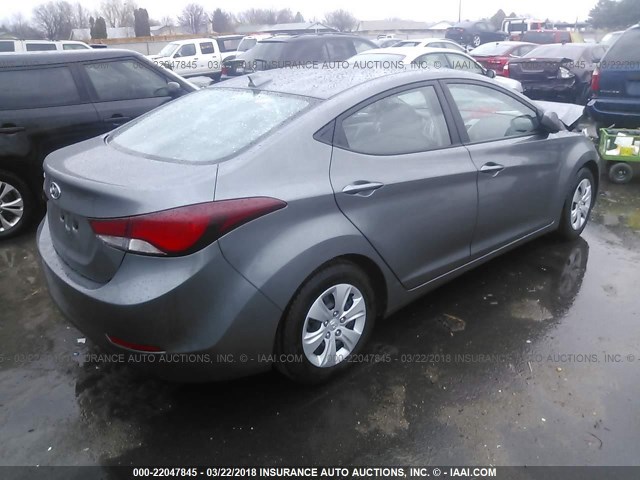 KMHDH4AE3GU646000 - 2016 HYUNDAI ELANTRA SE/SPORT/LIMITED GRAY photo 4