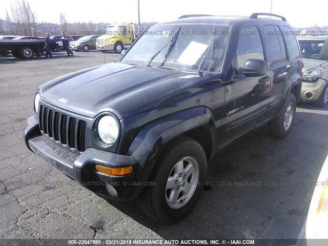 1J4GL58KX2W215825 - 2002 JEEP LIBERTY LIMITED BLACK photo 2