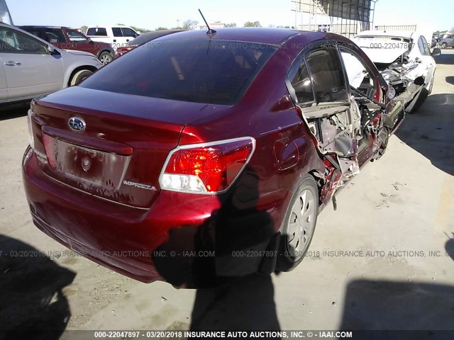 JF1GJAA62CG009398 - 2012 SUBARU IMPREZA RED photo 4