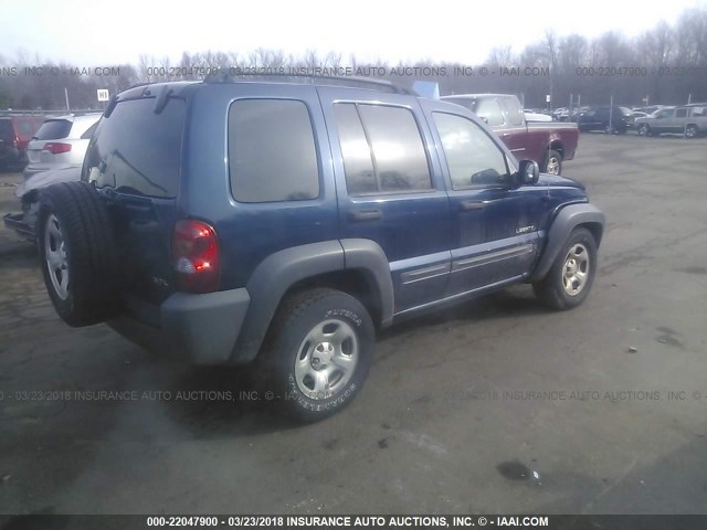 1J4GL48K64W317569 - 2004 JEEP LIBERTY SPORT 蓝色 照片 4